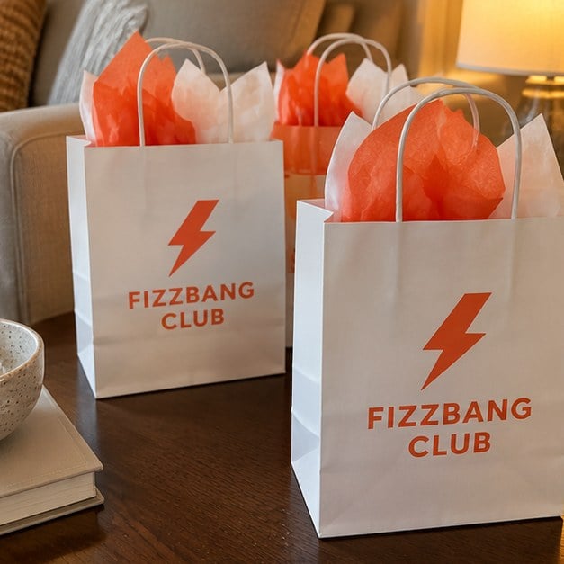 Customer photo of custom favor bags