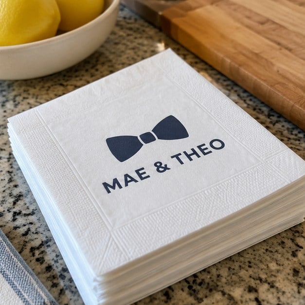 Customer photo of custom monogram napkins